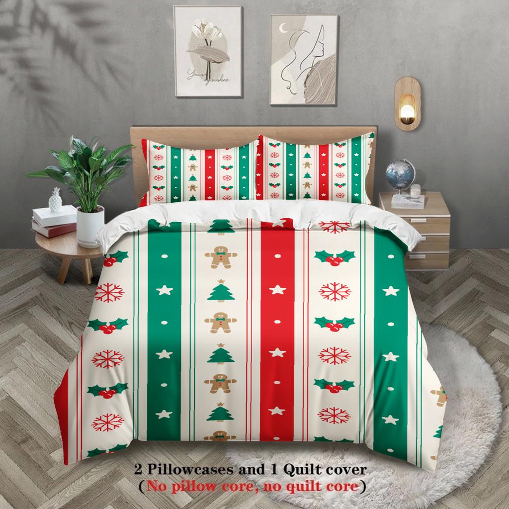 Christmas Bedding Set Single Twin Queen King Size Duvet Cover Set No Filling Christmas Gift For Home Decorations Gift