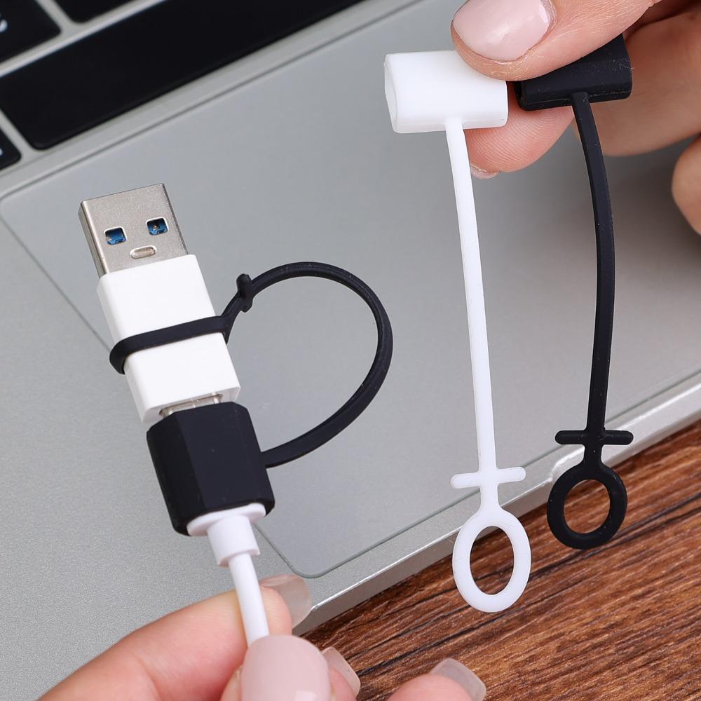 1/5/10/20 Pcs Anti-lost Mobile Phone Charging Adapters Fixed Tether Protectors for Type C Micro USB Converter Silicone Protector