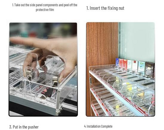 Wall-Mounted Acrylic Cigarette Display with Automatic Pusher