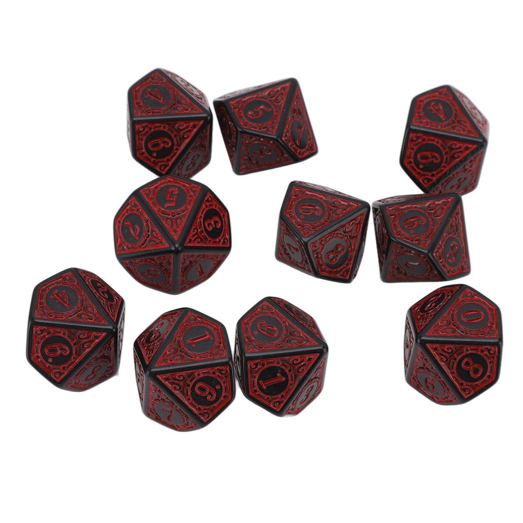 10 Pcs Polyhedral Dice Acrylic Table Game Dice Multipurpose for Board Role Playing Games 10 Side