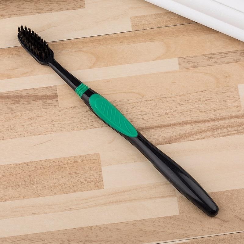 3pcs Bamboo Charcoal Toothbrush Oral Care Antibacterial Toothbrushes with Black Heads Ultra Fine Soft for Adult (ramdom Color)