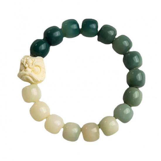 Lion Dance Gradient Bodhi White Jade Bodhi Bracelet Gentle and delicate Buddhist prayer beads bracelet made of Bodhi seeds