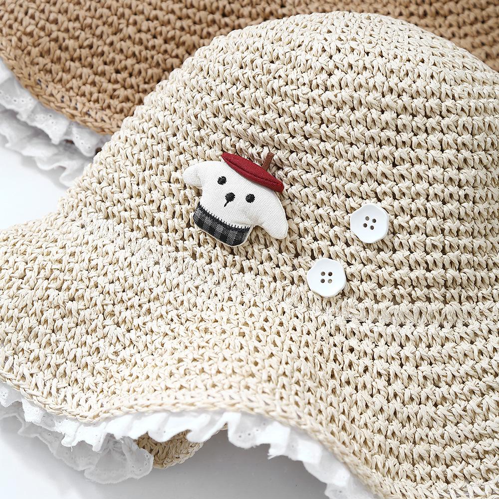 Sun Hat Bucket Hat Summer Hats For Women Korean Style Elegant Sweet Cute Big Brim Straw Hat Lady Girls Beach Accessories