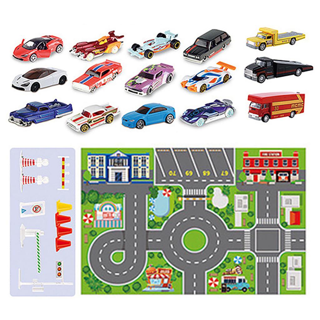 24 Tage Weihnachts-Countdown Adventskalender Calendario DeAdviento Mit 24 Verschiedenen Rennwagen Weihnachtsgeschenk Feiertagsdekoration