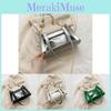 Chic Casual Shoulder Bag For Women Contemporary Small Square Shape In Green And Silver Options
