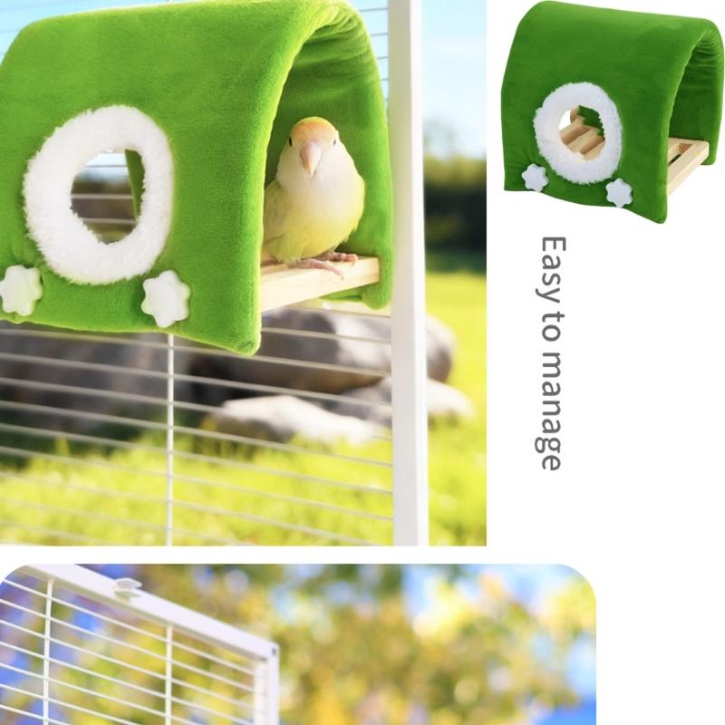 Parrots Hideaway Bed Perch Bird Stand Cage Toy House Rack Toy Grinding Perch Birdhouse Supplies
