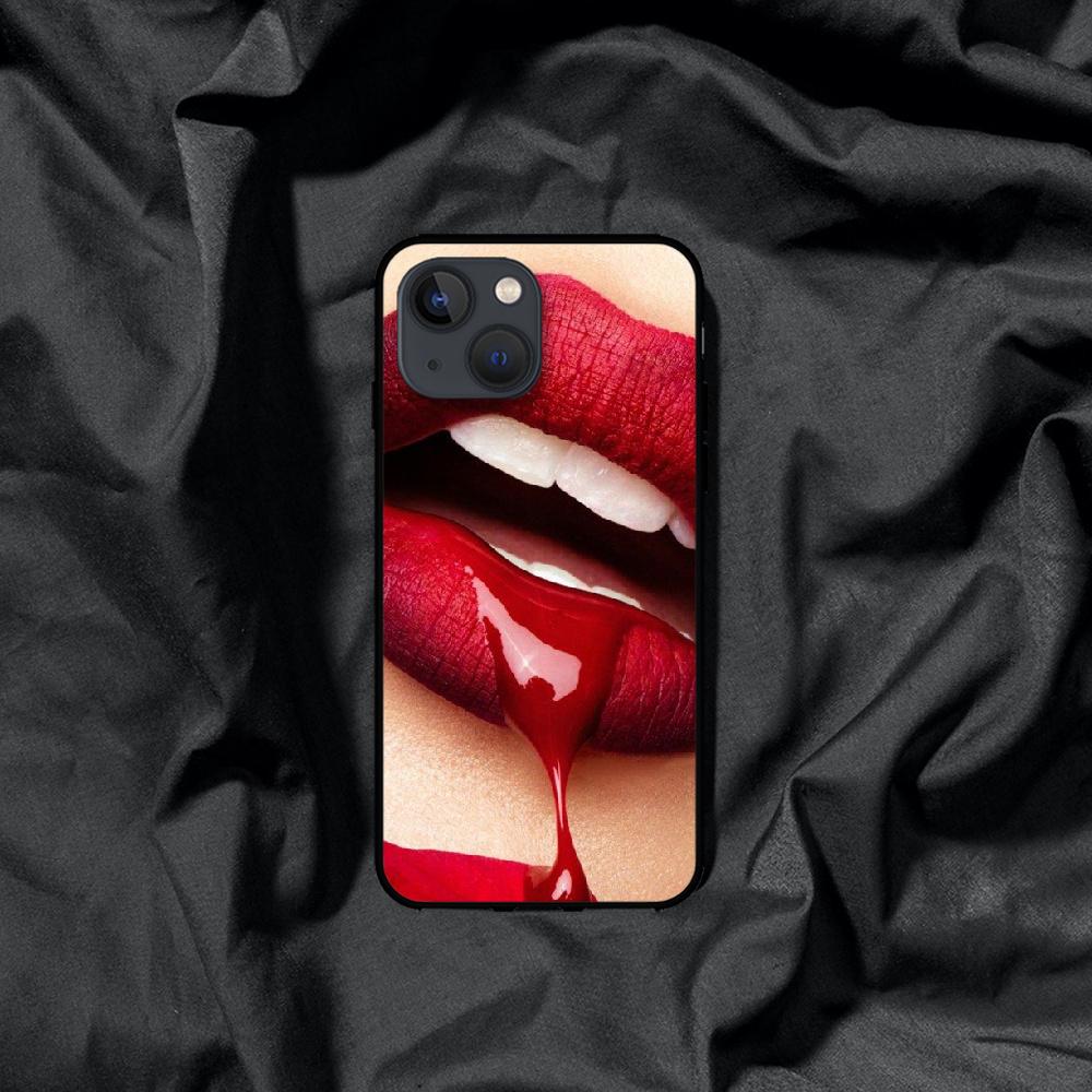 Lips Kiss Art Phone Case For iPhone Samsung Galaxy Redmi Xiaomi Note S A 16 15 14 13 12 11 20 21 22 23 53 54 Pro Plus Ultra Silicone Cover