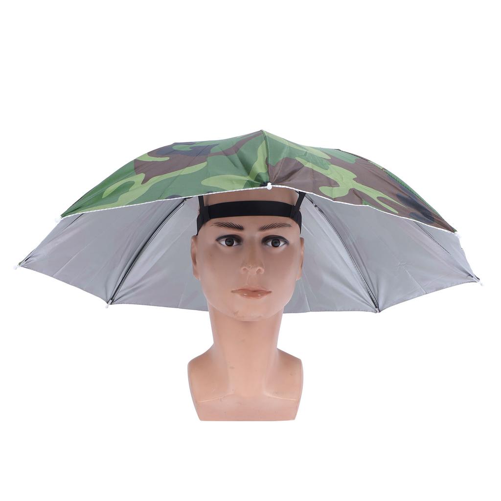 Faltbarer Schirmhut Tragbar Wasserdicht Outdoor Angel Schirmkappe für Erwachsene Camouflage