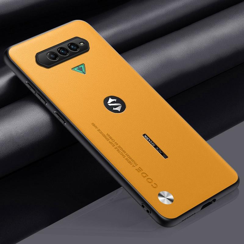 

Роскошный чехол из искусственной кожи для Xiaomi Black Shark 4 Pro, матовый силиконовый защитный чехол для телефона BlackShark 4 Pro 4Pro, чехол For Black Shark 4 жёлтый