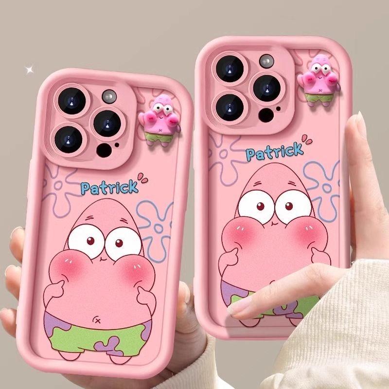 3D Dolls Patrick Star Phone Case Cover For 11 12 Pro 13 Mini 14 Plus 15 Pro Max SE X XS XR 7 8