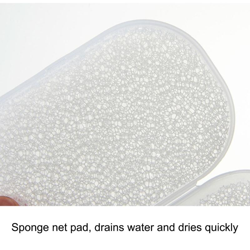 1set/3pc Soap Dish Soap Holders With Sponges Insert, NonSlip Travel Soap Case For Camping Gym Bathroom Storage Box