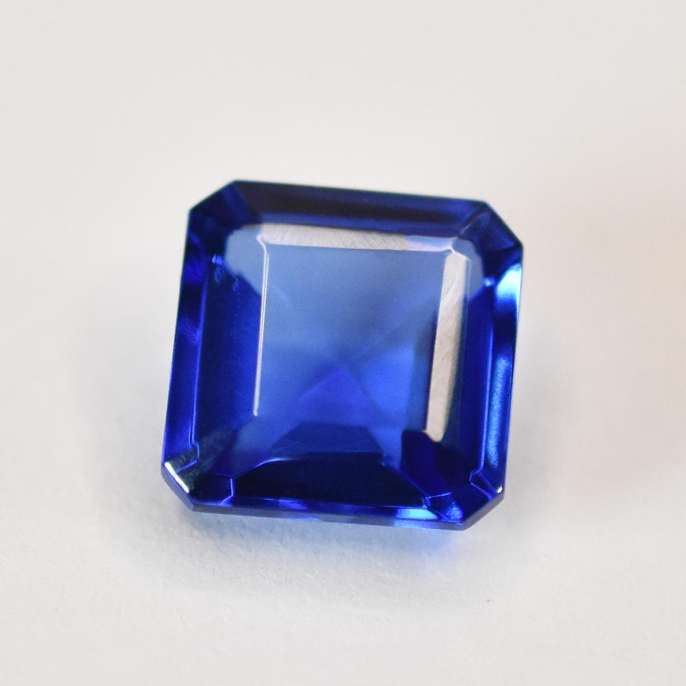 Zertifizierter, 10x10 mm großer, quadratisch geschliffener, natürlicher blauer Saphir (loser Edelstein) für Hochzeiten