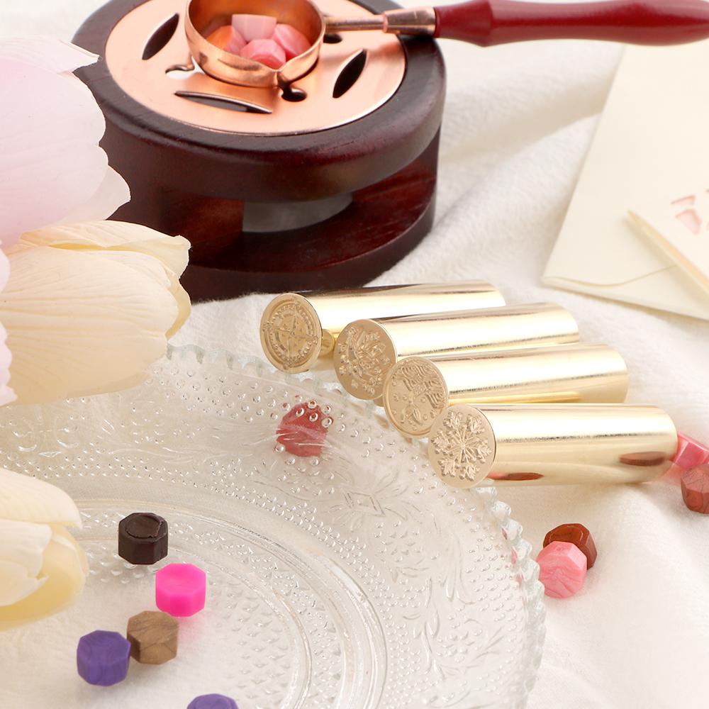 1pc Mermaid Wax Seal Stamp Column Compass Sealing Wax Stamps Mini Brass Stamp Gun Wax Seal 15mm for Envelope Invitation Wedding