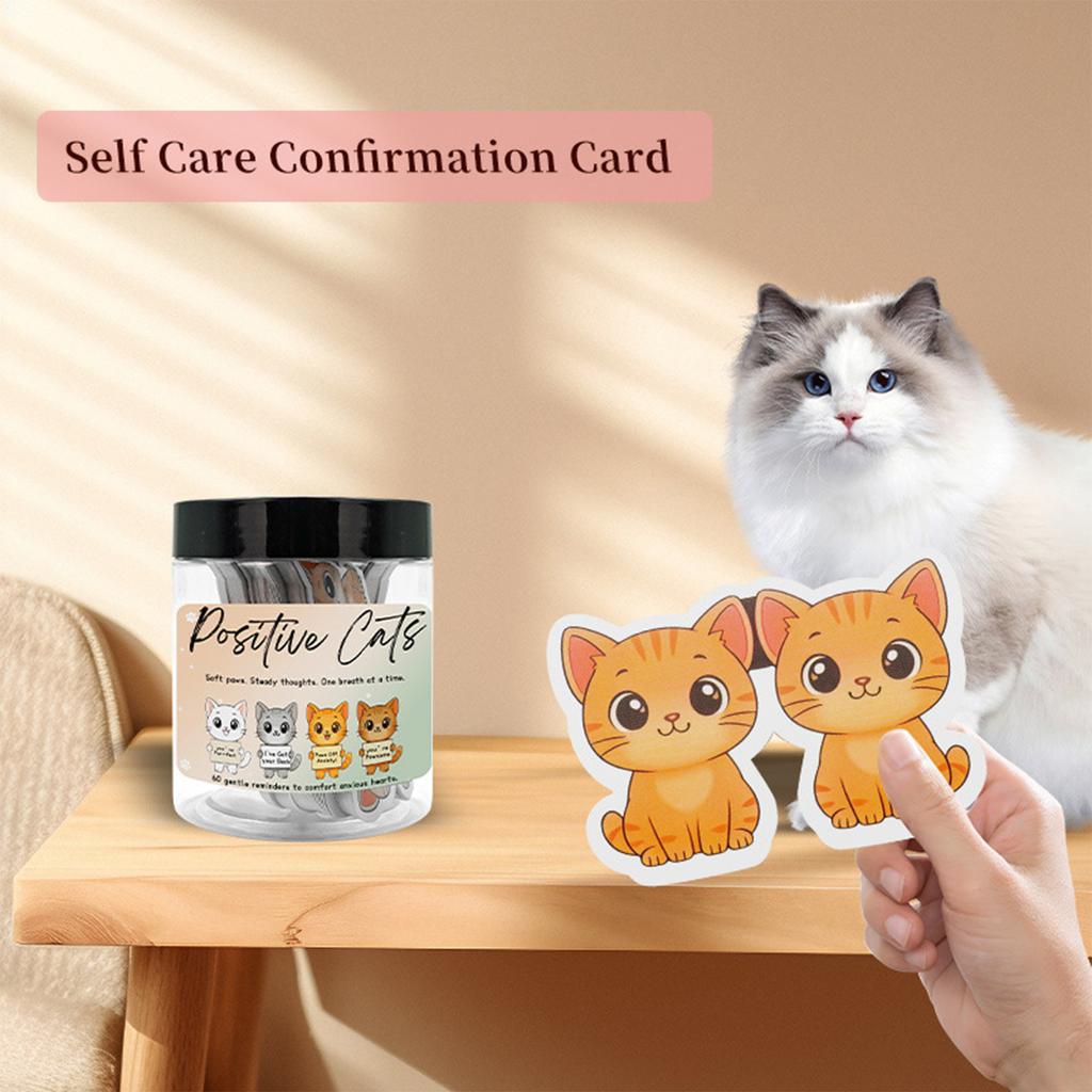 60 Encouragement Cards, Anxiety Reduction And Encouragement Cards, And Positive Cats Creative Gifts