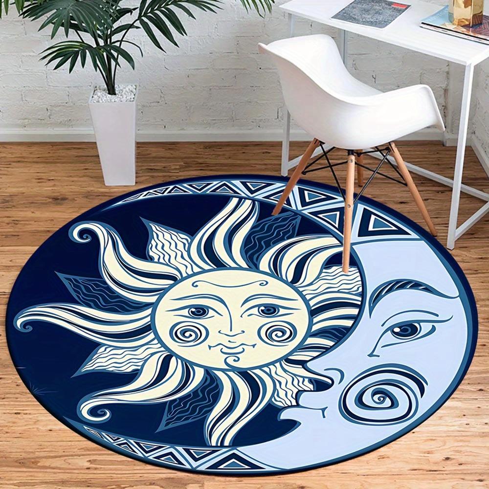 

1pc Retro 7501933855 Pattern Round Floor Mat, Non-slip for Living Room Bedroom Chair Carpets Home Decor Gifts, Home Decor Room Decor Outdoor 80cm by 80cm