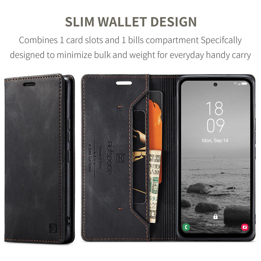 Premium Vintage Leather Wallet Case for Samsung Galaxy A15 4G/5G - RFID Protection Flip Cover with Card Slots, Shockproof Retro Style (4 Colors)
