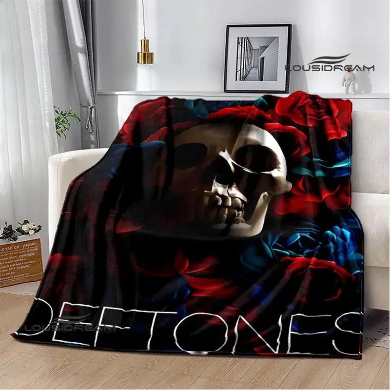 Coperta con logo band Deftones coperta per bambini coperta in flanella morbida accogliente coperta per casa viaggio regalo di compleanno decorazione