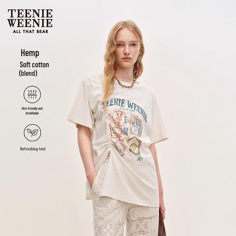 Teenie Weenie Bear Cartoon Letter T-Shirt L