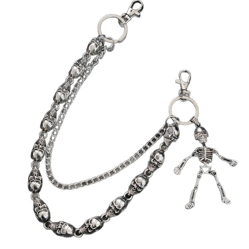 Hip Hop Men's and Women's Trendy Cool Dark Jeans Sweet Cool Trouser Chain