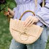 2pcs Friendly Practical Plastic Woven Rattan Handles Replacement Accesories For Large Handbag Bags And Beach Bags