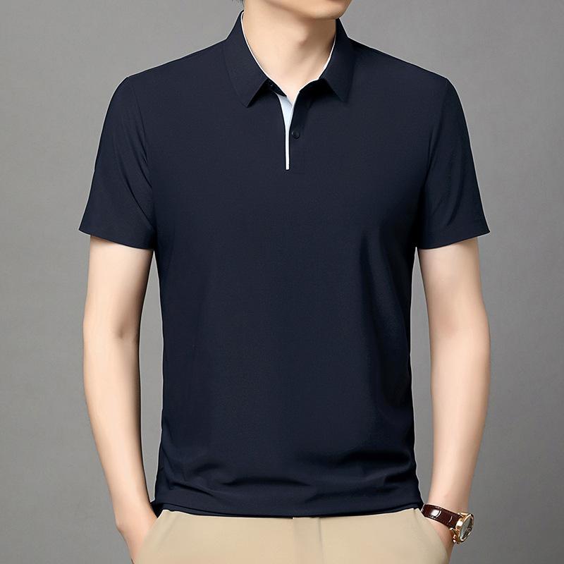 

Men s Short Sleeve POLO Shirt Lapel Casual Versatile Summer T-Shirt Men s M тёмно-синий