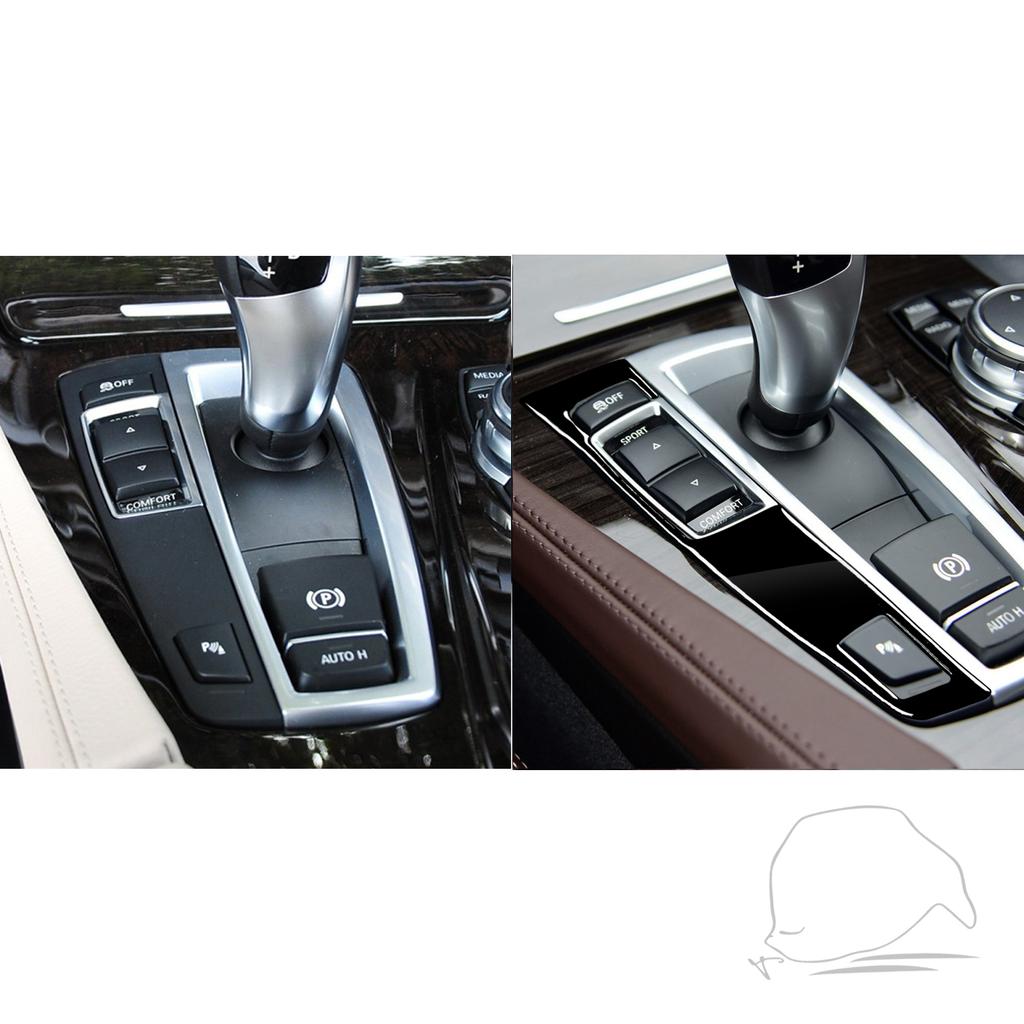For BMW 5 Series F10 2011-2017 Piano Black Gear Shift Panel Decorative Cover Car Interior Retrofitting Accessories Sticker