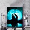 Disney Diamond Painting Cinderella and Prince Silhouette Style Art Illustration 5D Cross Stitch Hanging Print 5D Puzzle MosaicEmbroideryHomeDecoration
