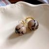 French Retro High-end Leopard Print Round Pendant Earrings Fashion Ear Buckles For Women's Girl‘s Unusual Jewelry Accessories
