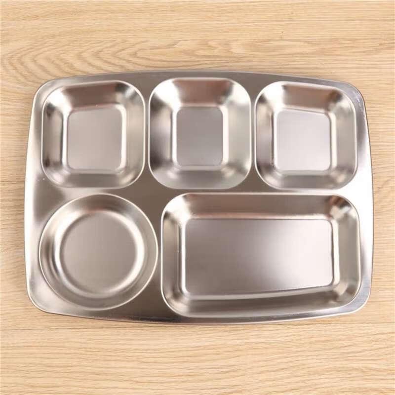 Jiejiajie B220 304 Stainless Steel Six-Compartment Meal Tray