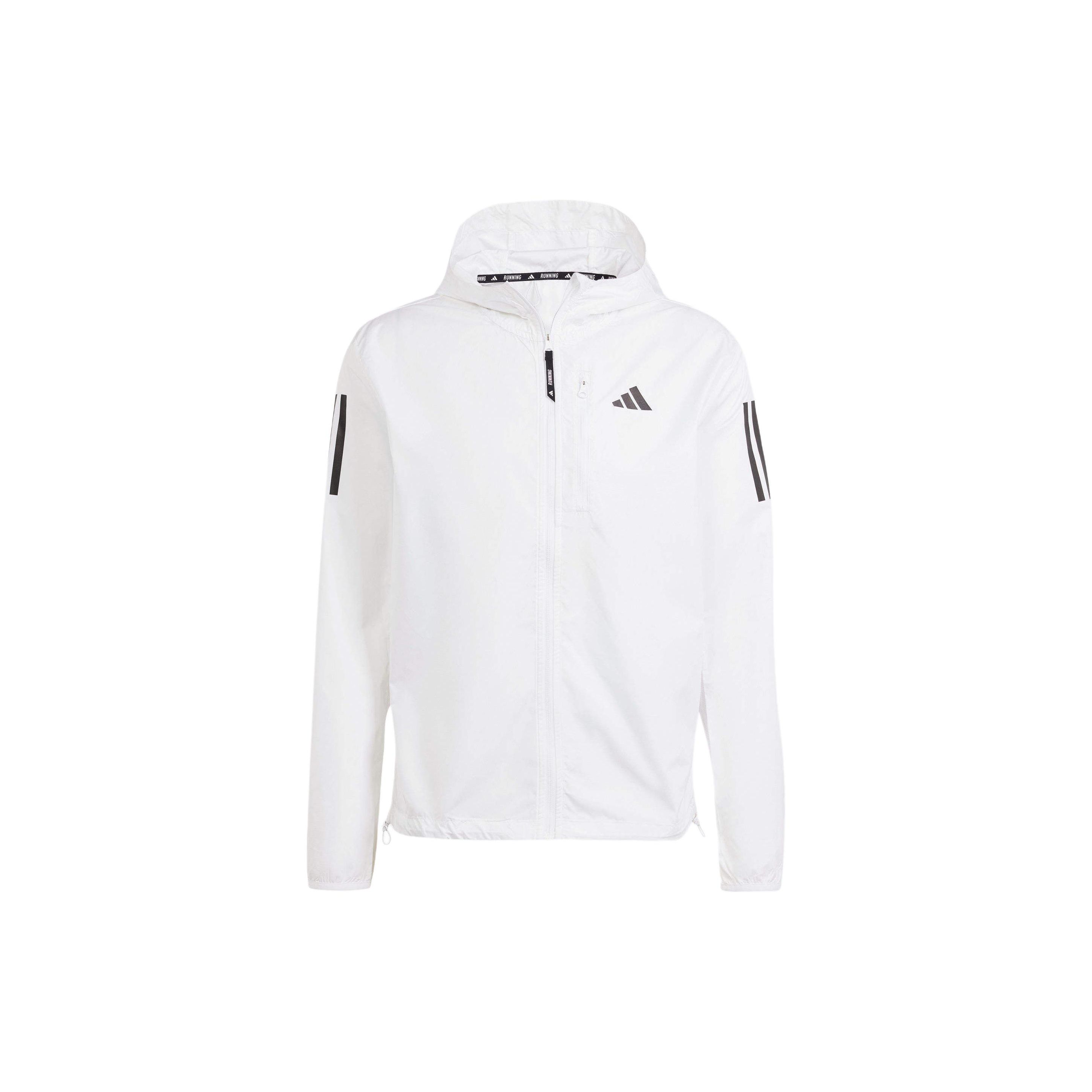 Adidas Otr B Куртка с капюшоном и длинными рукавами на молнии с принтом в три полоски, мужская белая IK7433 S