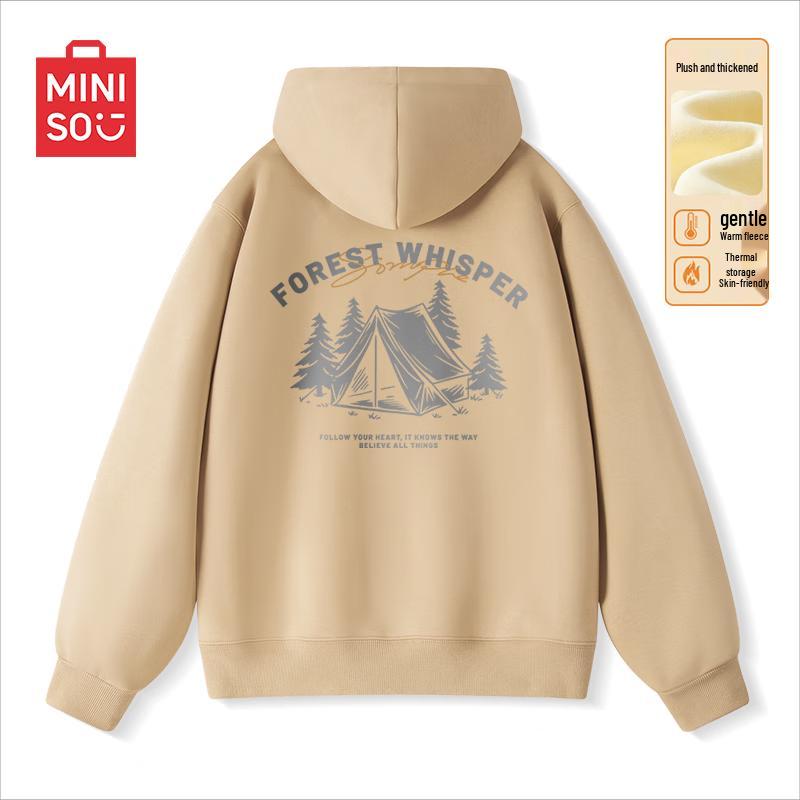 MINISO Teen Boys' Japanese Style Fleece Lined Hooded Sweatshirt