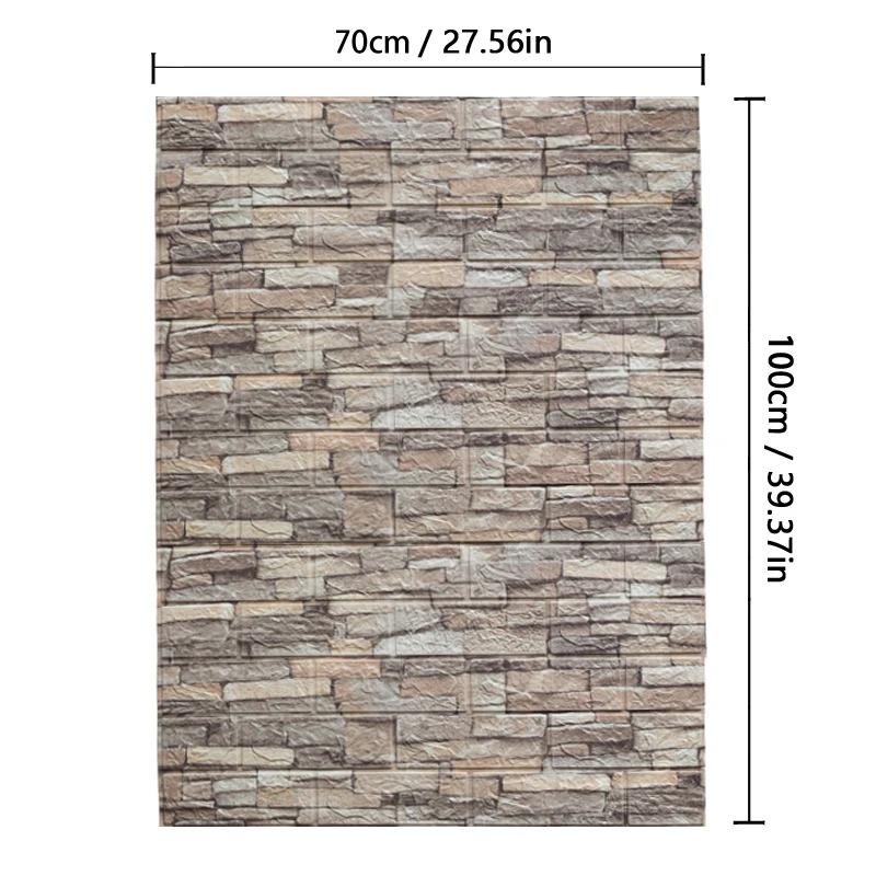 Brick Pattern Wall Sticker Simple  Foam Self-adhesive  3d Wallpaper Sticker Antique Culture Stone Wall Enclosure Wallpaper