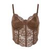 New women's solid color slim fit street fashion suspender lace backless vest for women
