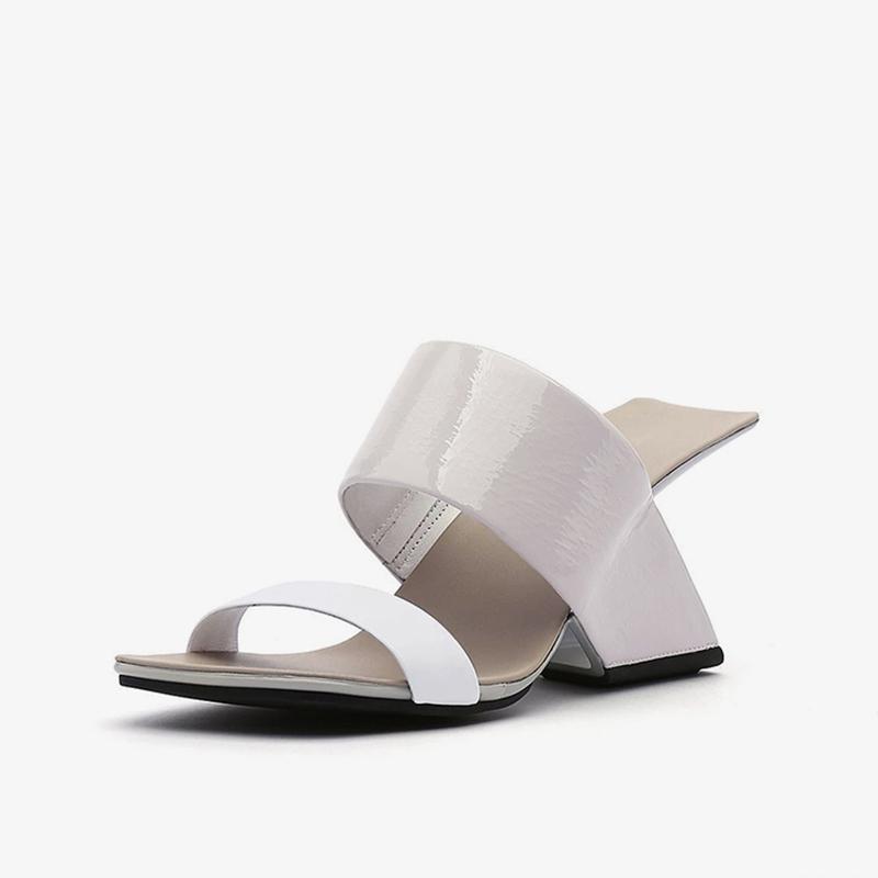 2024 New Brand Design Women Sandals Spring Summer Peep Toe Slippers Thick Heels Genuine Leather Shoes Woman Fashion Casual Pumps