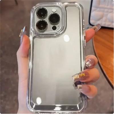Luxuriöse transparente stoßfeste Armo-Hülle aus Silikon für iPhone 15 14 13 12 11 Pro Max 7 8 Plus XR XS X Telefonklare Schutzhülle