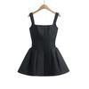 New Pure Desire Style Sexy Square Neck Sleeveless Dress Slim and Thin A Word Suspender Skirt Small Short Skirt