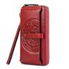 Women's Genuine Leather Wallet with Large Capacity and Multiple Card Slots - Retro Multi-functional Mobile Phone Bag