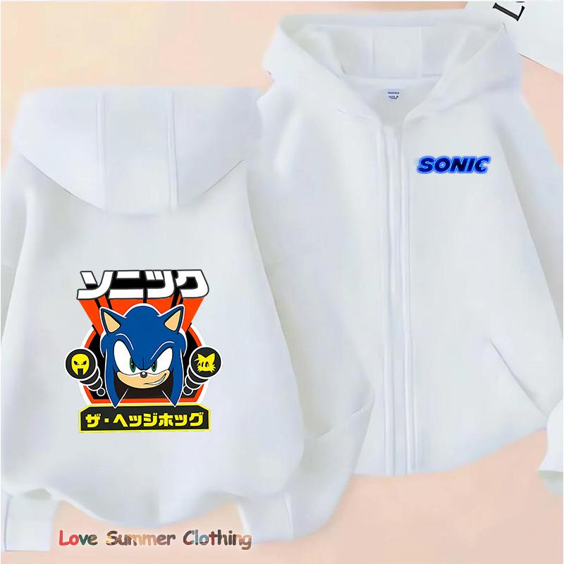 Chlapecká mikina na zip ježek Dívčí podzimní bunda s kapucí Zip sonic Podzimní stín Pulovr Ležérní mikina Velikost 100-160