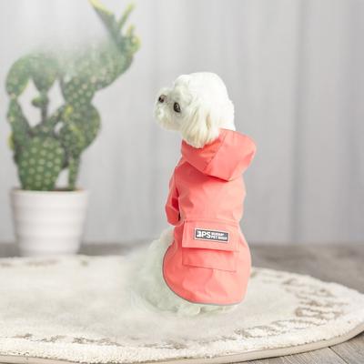 New Autumn and Winter Hooded Reflective Strip Pet Raincoat Waterproof Mesh Breathable Pet Windbreaker