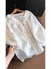Summer Blouse With Ruffled Lace Trim Vneck Long Sleeve For Women