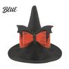 Halloween Pet Costume Hat Witch Hat Bows/Pumpkins Decor Adjustable Felt Animal Theme Party Decor Accessory Lightweight Comfortable Headwear,