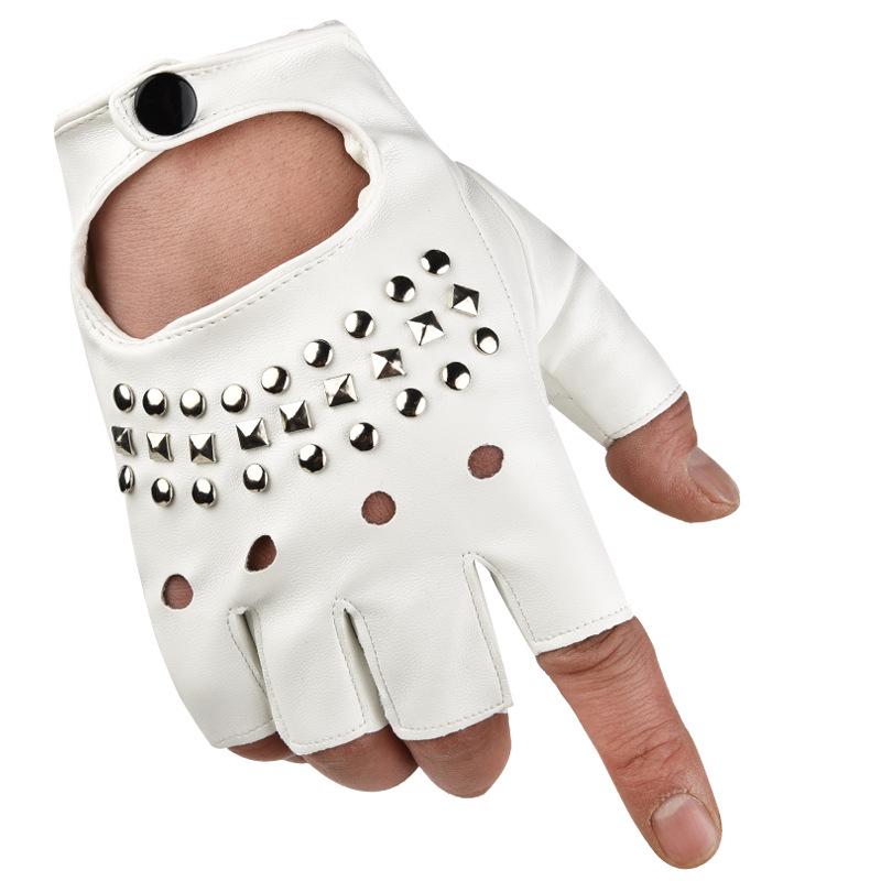 Unisex Fingerless Rivet Gloves for Street Dance, Breakdance, and Hip Hop Performances