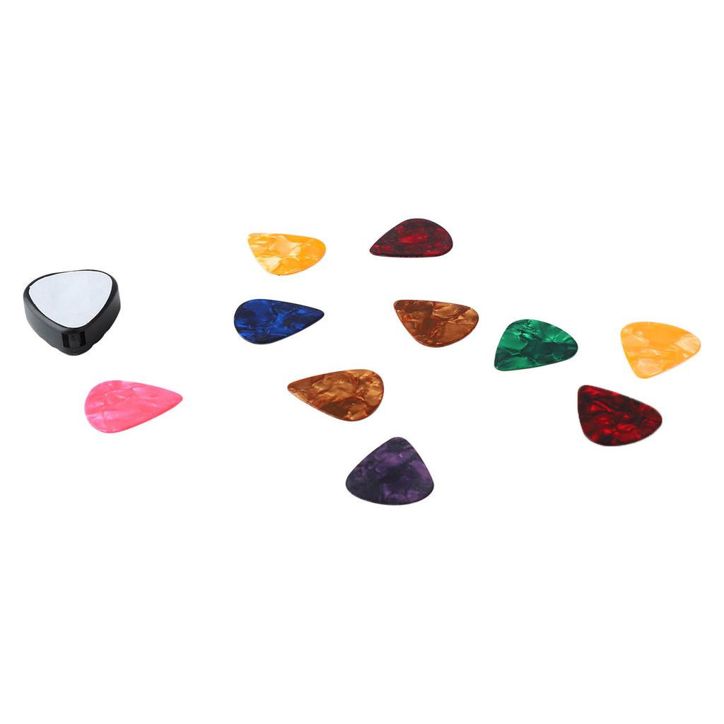 10 STK Gitarplekter og Plekterholder Sett Bærbar Bass Tilbehør Verktøy