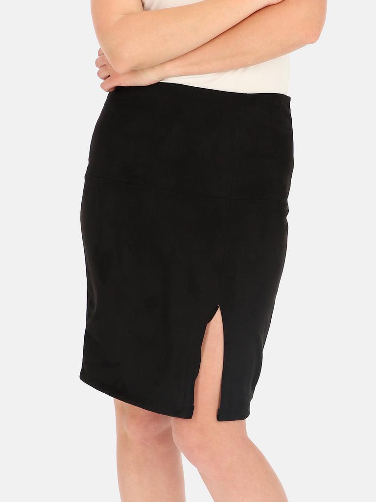 WOMEN' SUEDE SKIRT, ABOVE-KNEE LENGTH