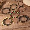Cross-border e-commerce new fashion woven combination six-piece set maple leaf red, yellow and green hand rope European and American popular bracelet