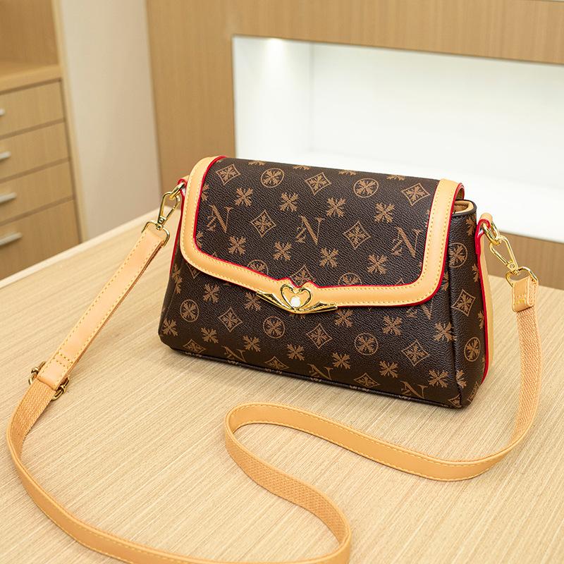 New Popular Light Luxury Texture Bag Fashionable Crossbody Small Square Bag Versatile Women's Printed Single-shoulder Handbag