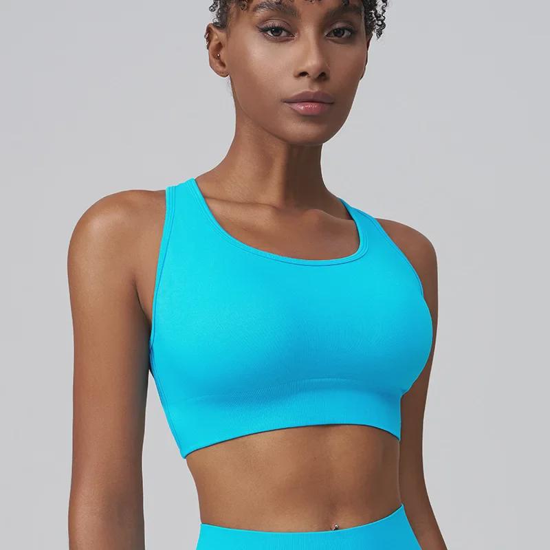 Vestă de yoga Walton Fitness cu pernă de piept rezistentă la șocuri și sutien sport cu bretele spaghete cu spate încrucișat