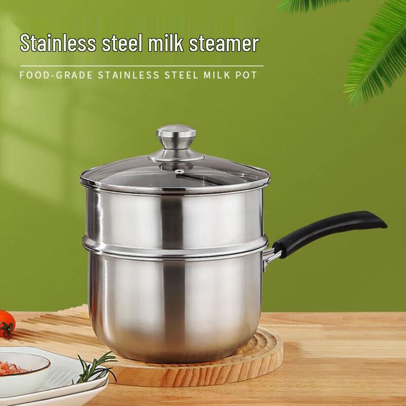 Jinsaozi 18cm Multifunktionaler Edelstahl Milchaufschäumer Topf