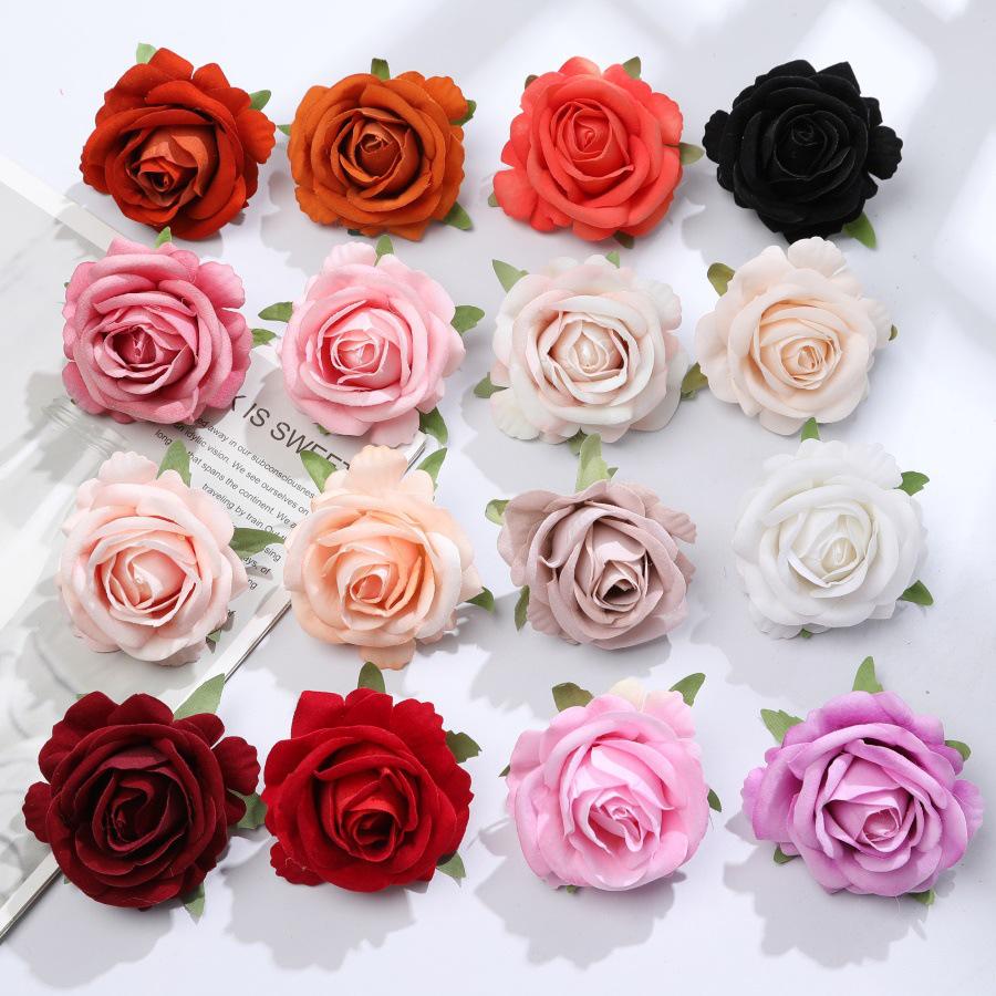 Premium Velvet Artificial Rose Heads for DIY Brooches and Clothing Accessories