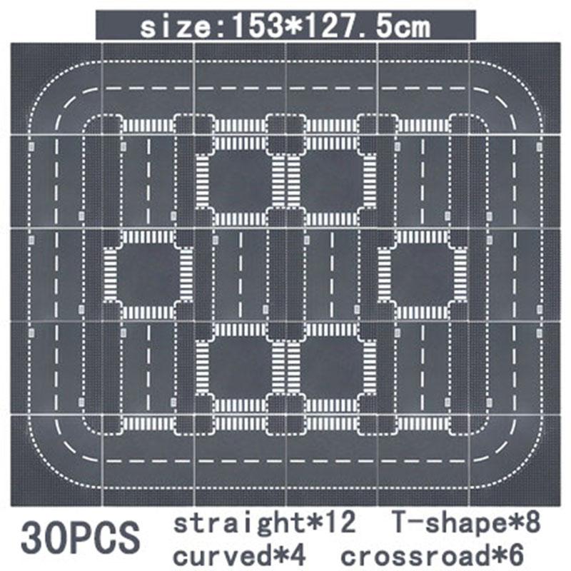 Non-Toxic City Road Street Baseplate Straight Crossroad Curve T-Junction Building Blocks Base Plates Construction For Children Kids